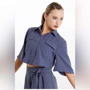 NWOT Balera Dance 2 Piece Set. Shorts & Midriff Shirt. Costume/Activewear Size L